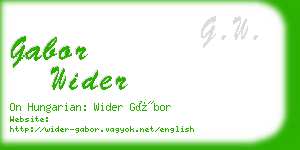 gabor wider business card